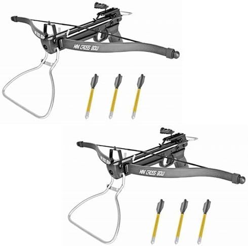 2 Pack 80 Lb Crossbow Gun Pistol Hand Held Archery Hunting Cross Bow w/ Arrows