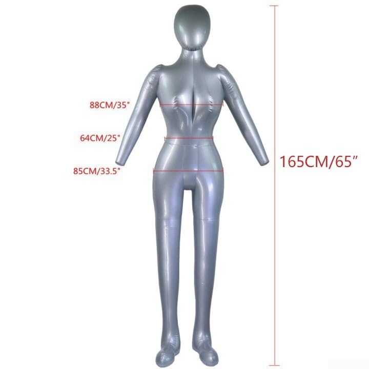 Inflatable Female Mannequin 165cm Full Body Display Model Dress Form for Retail Store Window Showcase