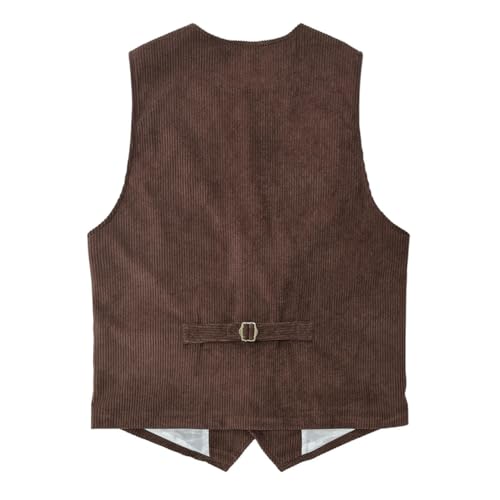 Chaleco de pana vintage británico negro M confeccionado con acabados premium 2