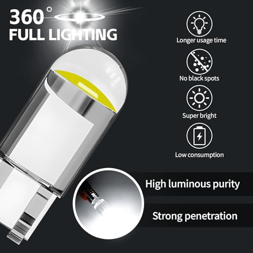 30 Bombillas LED para Auto T10 194 Interior Blanco miniatura 3