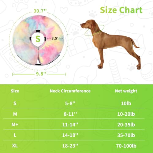 Image of Dog Cone, Y-blue Dog Cone Collar Inflatable Puppy Neck Collar(Pink Blue, S)