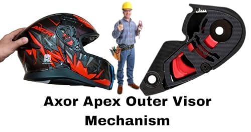 Image of Visor Side Screw Mechanism Set for Axor Apex Helmet, Carbon Fiber Pattern, Black and Red