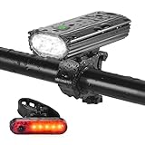 Amazon OIRLVCE Bike Lights Front and Back, Super Bright 6 Light Modes Bicycle Lights IP65 Waterproof Cycle Lights, Easy To Install 3000 Lumens USB Rechargeable Mountain Bike Lights For Riding #ad