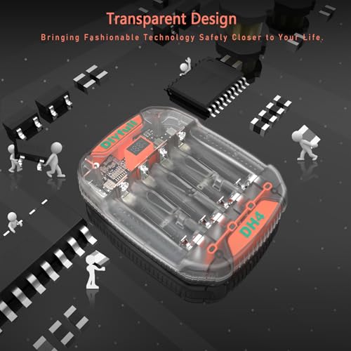 Dlyfull 4 Bay AA AAA Battery Charger with Temperature Monitoring, Independent Slots for 1.5V Lithium & 1.2V NiMH NiCd Rechargeable Batteries, Cable Included — view 2