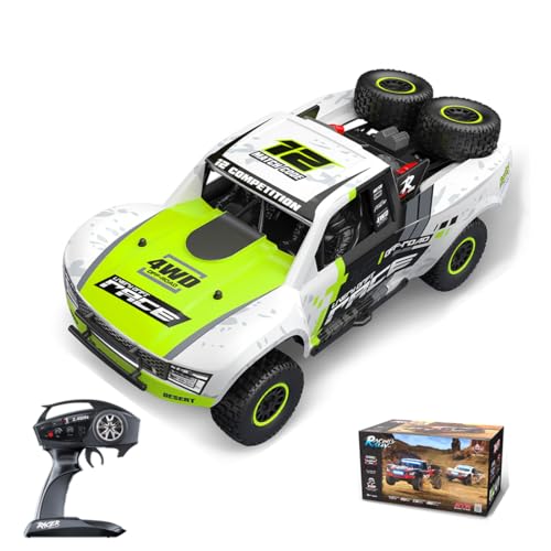 Image of 1 /12 RD12 RC Drift Car, 4WD Full-Proportional Brushed Racing Car with Gyroscope and 7-Color LED Lights, Remote Control Truck Gift for Adults (Green)
