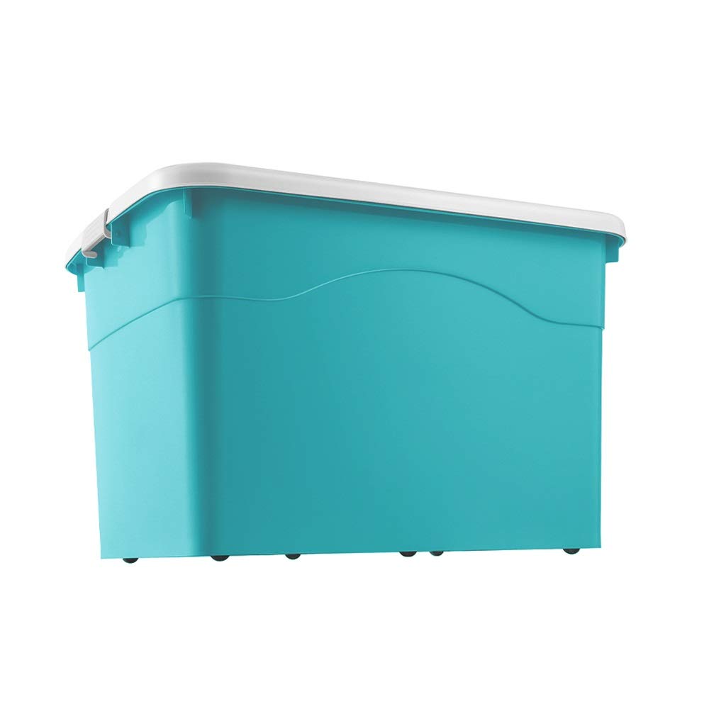ETRGFTHU Thickened Storage Box Household Plastic Clothes Storage Box Moving Storage Box Toy Storage Box With Lid Wardrobe Dustproof Finishing Box(Green,56.5x41.5x32.5cm)