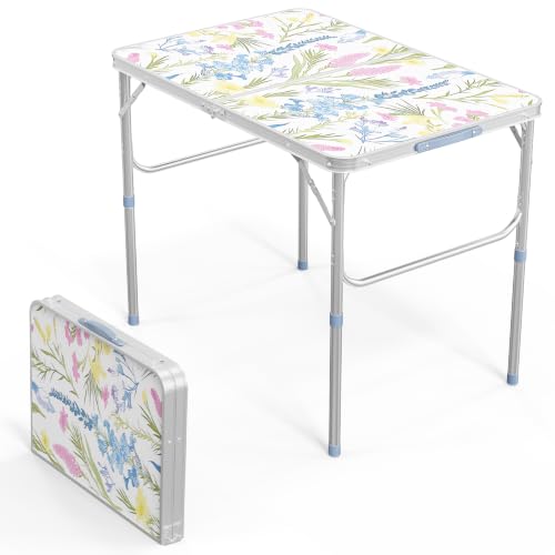 VINGLI 3FT Small Folding Camping Table Adjustable Height Aluminum