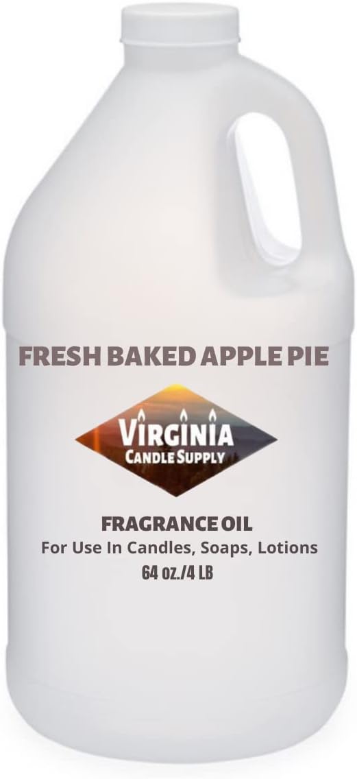 Fresh Baked Apple Pie Fragrance Oil (64 oz Bottle) for Candle Making, Soap Making, Tart Making, Room Sprays, Lotions, Car Fresheners, Slime, Bath Bombs, Warmers…