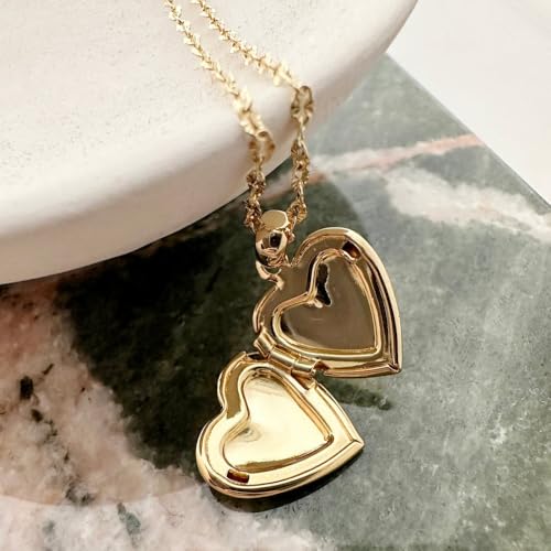 Honeycat HEART-LOCKET-G Puffy Heart Locket Charm Necklace In Gold thumb #3