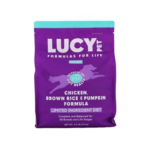 Lucy Pet Products Formulas for Life - Limited Ingredient Diet Dry Dog Food, All Breeds & Life Stages - Chicken, Brown Rice & Pumpkin, Multi, 4.5 lb