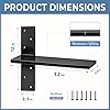 Floating Shelf Bracket Heavy Duty 1/2 Thick Free Hanging Countertop Support Bracket 2 Pack 12 Lx2.5 W Hidden Shelf Bracket for Floating Wall Countertops, Bars, Desks, Bench Seats, Vanities, Mantels