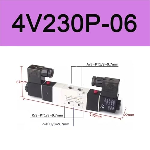 Electrovanne air 4V330C-10 inversion rapide trois positions cinq voies 220V
