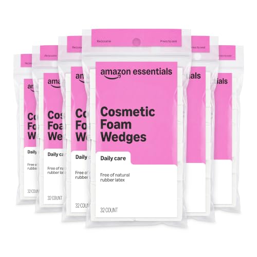 Amazon Essentials Cosmetic Rectangular Foam Wedges, 192 Count (6 Packs of 32), White (Previously Amazon Basics) - image 1