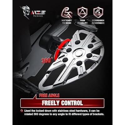 MZS Motorcycle Foot Pegs, Touring Front Floorboards Cruiser Rear Footboards Skeleton Chrome Compatible with Sportster Softail Dyna V Rod Road Glide Electra Street Glide Road King Trike 1984-2025