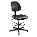 Bevco Precision Manufacturing 7300D Mid-Height Chair with 27" Black Nylon Base, 19-26-1/2" Seat Height Adjustment, 2-Way Adjustment, 18" Chrome Footring, Glides