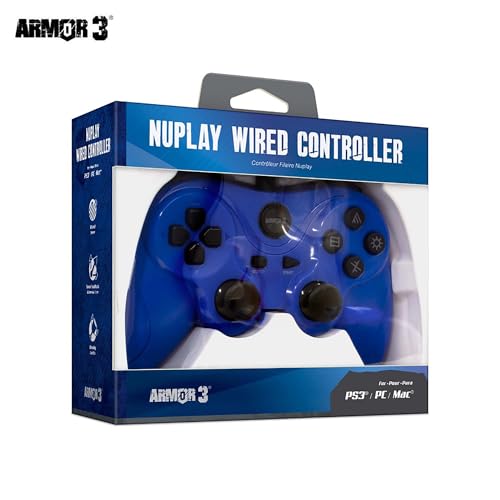 Image of Armor3 inchNuplay inch Wired Game Controller for PS3 (Blue)