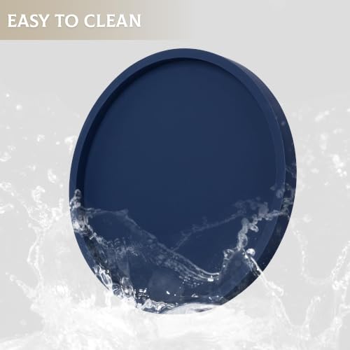 Silicone Bathroom Tray Coffee Table Decor Perfume Organizer, 10" Dark Blue by Heagoale - Used condition - Image 6
