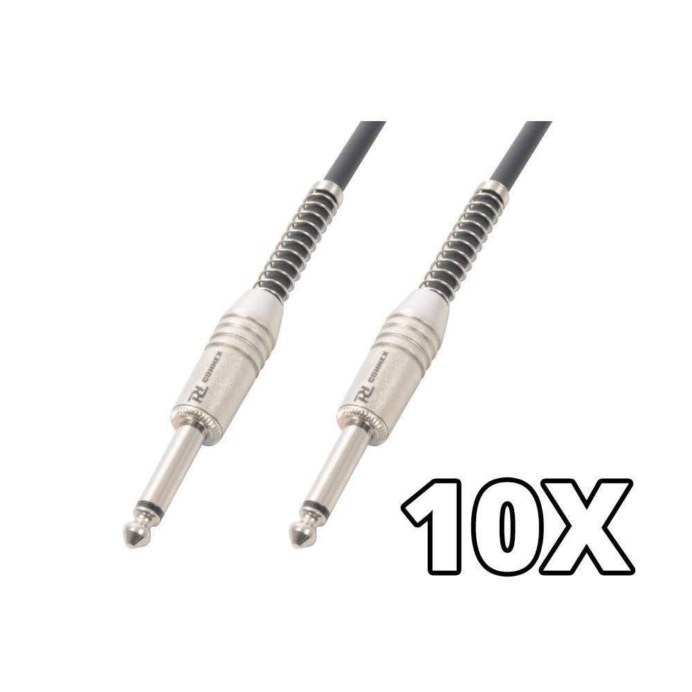 Power Dynamics PD Connex - Câble Audio Cordon Guitare 10 x 3m, Jack 6,35 Mâle Mono/Jack 6,35 Mâle Mono, Idéal pour Relier votre Table de Mixage, vos Enceintes, Guitares