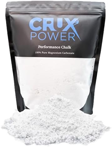 Crux Power Performance Sports Chalk for Rock Climbing, Gymnastics, Weight Lifting - 100% Pure Magnesium Carbonate, No Drying Agents, Medium Blend Loose Rock Climbing Chalk - 200g