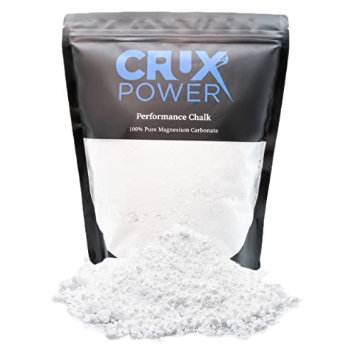 Crux Power Performance Climbing Chalk for Rock Climbing, Gymnastics, Weight Lifting - 100% Pure Magnesium Carbonate, No Drying Agents, Medium Blend Loose Rock Climbing Chalk - 200g