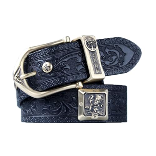 Ceinture en cuir pour homme d'exception avec coffret cadeau noir 130 cm