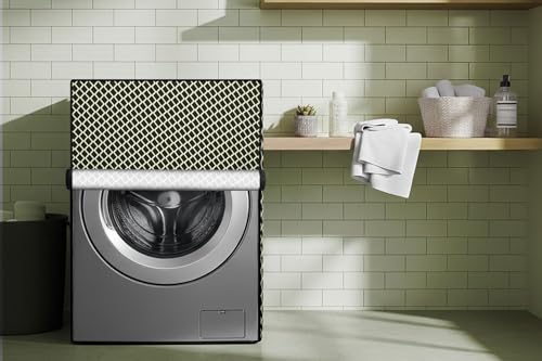 Image of Stylista Washing Machine Cover Compatible for IFB 6.5 Kg Fully-Automatic Front Loading Elena ZX Argyle Pattern Brown
