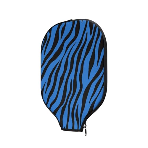 Noprintge Pickleball Paddle Cover Only Portable Protective Pickleball Paddle Bags Racket Cover Polyester Sleeve Pickleball Covers for Paddles, Blue Black Zebra Stripe