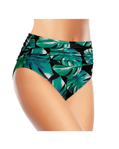 Image of Tempt Me Women's High Waisted Bikini Bottom Tummy Control Ruched Bathing Suit Swim Bottom