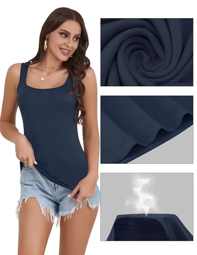 Image of BQTQ 5 Pack Women's Tank Tops Square Neck Sleeveless Ladies Tank Top Undershirts