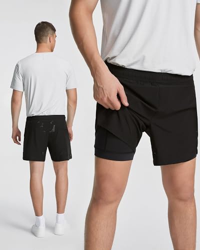 maamgic Mens Running Shorts with Compression Liner 5" Quick Dry Workout Gym Shorts Anti-Chafe 2 in 1 Athletic Shorts2