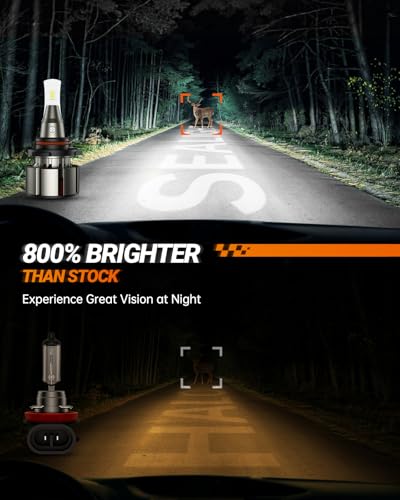 Image of SEALIGHT 9005 9006 Led Bulbs Combo, 72000LM 800% Brightness 9005 /HB3 High 9006 /HB4 Low Dual Beam Bulbs, 6000K Cool White with Silent Fan, IP68, 360 Adjustable, Pack of 4