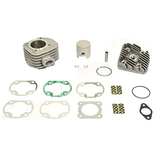Kit Cilindro Racing Con Testa - 70 Cc - Spinotto ø 12 (scarico Con Traversino) applicabile per Aprilia - Atala - Benelli - Beta - Brandy - Bs Villa - Bs'v - Kl - Ktm - Macal- Malaguti - Mbk - Motron - Pgo - Rieju - Sundown - Yamaha
