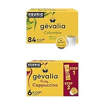 Gevalia Colombia Blend Medium Roast K-Cup Coffee Pods 84 Pods With Froth Packets 6
