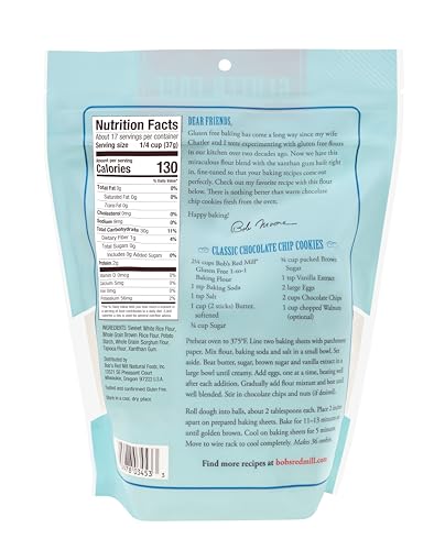 Bob's Red Mill Gluten Free 1 to 1 Baking Flour, 22oz (Pack of 4) - Non GMO, Vegan, Kosher
