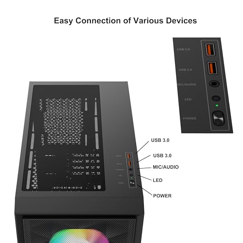 Caja de PC MATX PCCOOLER C3D310 para transformar tu zona de juego con estilo y luz 6