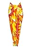 Arpela Sunny Paradise - Hand Drawn Plumeria and Monstera Sarong in Red and Yellow #3