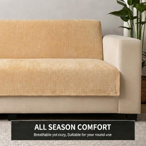 Image of STITCHNEST 'LuxeFit Series' 1 Seater Sofa Cover | Full Coverage with Armrest Pocket | Elegant Woven Fabric, Washable & Durable for Modern Living