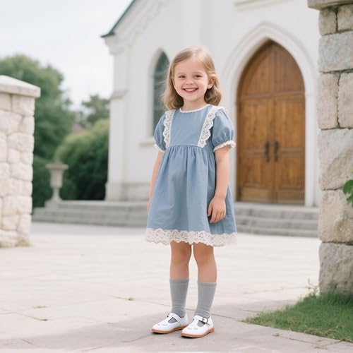 Image of GINFIVE Toddler Girls Dress Shoes Little Kids Flats School Mary Janes Shoes