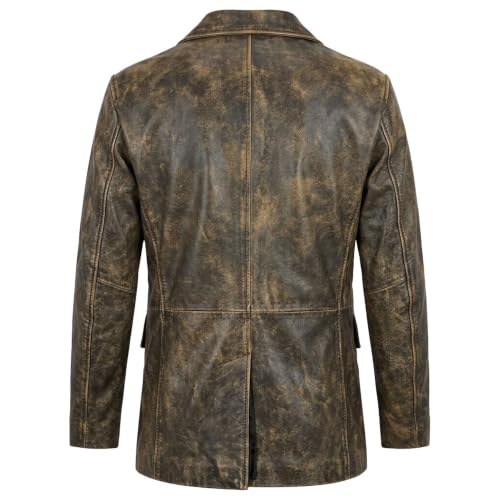 Image of Isaac & David Chicago Lambskin Genuine Casual Wear Leather Blazer Sport Coat Classic Button Closure for Men 2 Button Coat