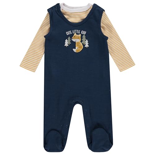Image of Cudlie Infant 2-Piece Overall & Long-Sleeve Bodysuit Set with Bottom Snaps – Soft, Cozy & Adorable Outfit