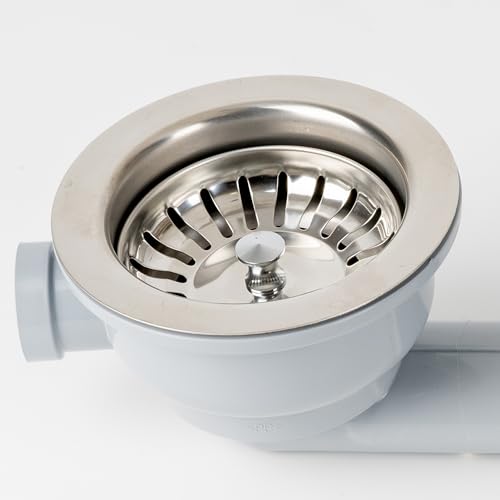 Spülbecken Siebkörbchen, 2 Pack, kompatibel mit IKEA LILLVIKEN 70311541, Ø 80 mm Siebkorb, aus Edelstahl, Korb Zapfen mit Kugel, verbesserte Filter Funktion, Ersatzteil für Lillviken Küchenspülen