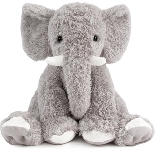 Éléphant en peluche gris de 50cm pour lit d'enfant et décoration de chambre douillette