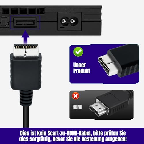Gam3Gear Mcbazel RGB-Scart Kabel AV-Kabel mit Farbbox für PS3/PS2/PSOne PAL 1.8M