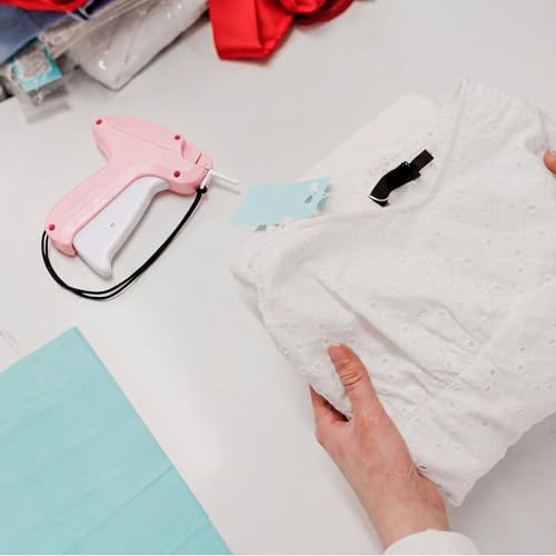 Image of Honoson 3 Pcs Tagging Gun Applicator with 15 Steel Needles,Pink-White | Clothing Tag Attacher for Boutique Consignment Retail, Label System for Price Tags Sales, Ergonomic Grip Wrist Strap