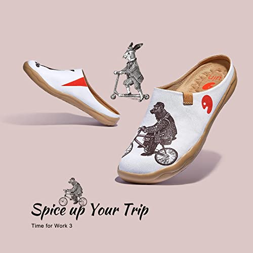 Image of UIN Slipper Woman Travel Art Painted Shoes Wide Toe Casual Home Slip On Mules Malaga
