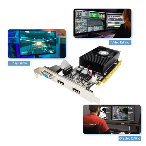 Image of Glorto GeForce GT 730 2G Low Profile Graphics Card, 2X HDMI, VGA, DDR3, PCI Express 1.0 x16, Entry Level GPU for PC, SFF and HTPC