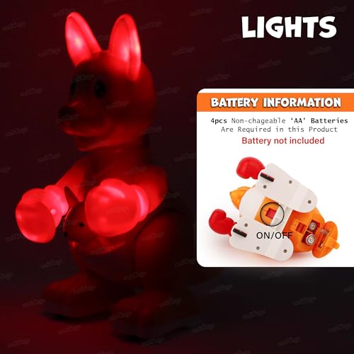 Image of Zest 4 Toyz Musical Kangaroo Toy with Lights Sound and Moving Parts Walking Hopping Kangaroo with Boxing Gloves Battery Operated Musical Toy for Kids Boys & Girls - Multicolor