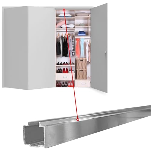 Evotrade Riel de repuesto de 2 metros para sistema deslizante plegable tipo libro, compatible con puertas y muebles de nicho