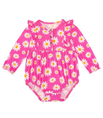 Baby Girls Bodysuit Toddler Girl Long Sleeve Jumpsuit Soft Viscose from Bamboo Outfits Infants Cute Clothes