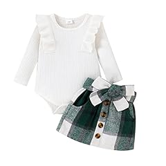 Romper Top&green Plaid Skirt